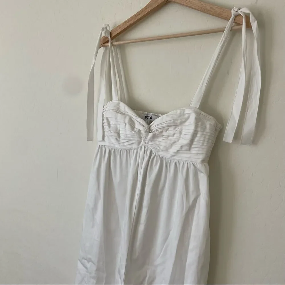 AIIFOS Emma Poplin Tie-Shoulder Jumpsuit White